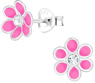 Monkimau Mädchen Ohrringe Blume | Ohrstecker aus 925 Sterling Silber | Kinderohrringe hypoallergen