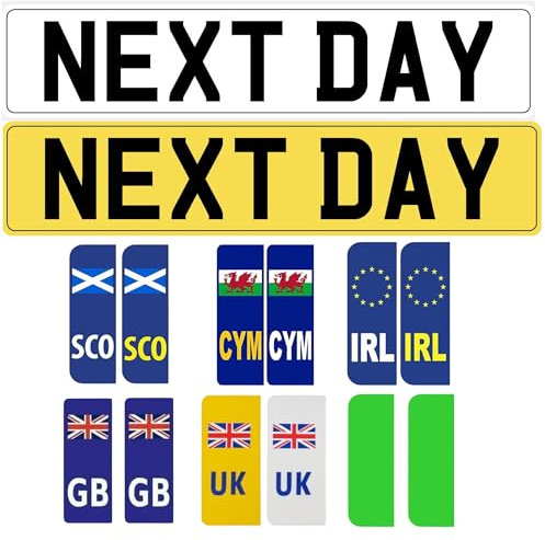 UK Standard Plates Rear/Front/Pair for Automotive, Home or Outdoor Use Car, Truck, Trailers