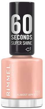 Rimmel 60 Seconds Super Shine Smalto, Smalto asciugatura rapida, Colore vibrante, A lunga tenuta, 8 ml, 112 Almost Apricot