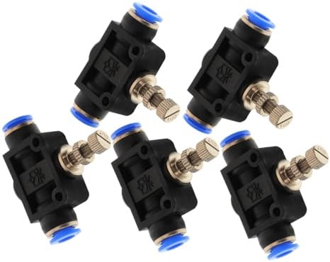 Cabilock 5Pièces Connecteur Pneumatique Flux Ligne Adaptateur Articulation Air Raccords Air Articulé Noir