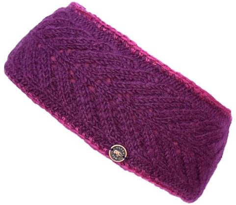 Black Yak 100% Pure New Wool Lace Edge Headband - Purple