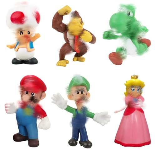 Cake Topper Geburtstag Tortendeko Figuren- Kuchen Deko 6Pcs Tortenfiguren Geburtstagstorte Happy Birthday Topper Puppendekoration Cartoons Kuchen Cupcake Figur für Kinder Party Kuchen Supplies