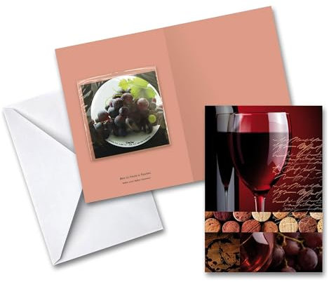 Bull & Bear Karte Wein, Geburtstagskarte mit Umschlag, Grußkarte für Weinliebhaber mit Tropfen-Folie, ausgefallene Glückwunschkarte zum Geburtstag und Jubiläum