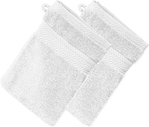 Erwin Müller Waschhandschuh Friedrichshafen 2er- Pack, 100% Baumwolle weiß Größe 15x21 cm - Premium-Qualität, unvergleichlich saugfähig, hautsympathisch, formstabil (weitere Farben)