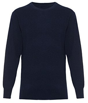 Kashmirtröja för Män, Rund Hals, Marin S