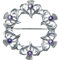 Broche Chardons de Grande Taille en Argent Massif ornée d'une Améthyste