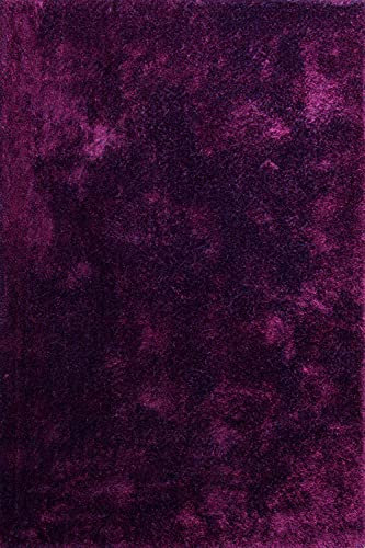 floor factory Moderner Teppich Seasons lila/violett 160x230 cm - flauschig weicher Hochflor Teppich in aktuellen Trendfarben