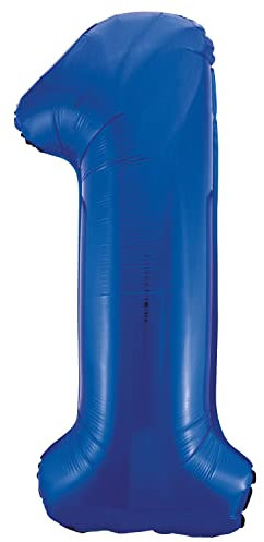 Blue Number 1 Shaped Large Foil Balloon (86cm) 1 Piece - Perfect for Birthday Parties and Special Events