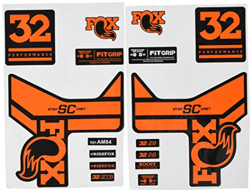 Ecoshirt 7C-Peel-TLC8 Aufkleber Fork Fox 32 SC Performance 2017 Am84 Aufkleber Decals Autocollants Adesivi Forcela Gabel Fourche, orange