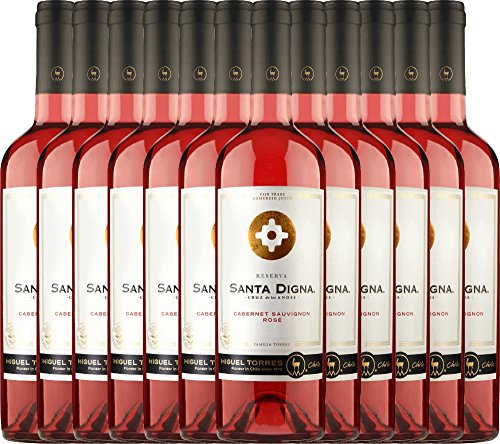 12er Paket - Santa Digna Rosé Cabernet Sauvignon Reserva - Miguel Torres Chile | trockener Roséwein | chilenischer Sommerwein aus dem Valle Central | 12 x 0,75 Liter
