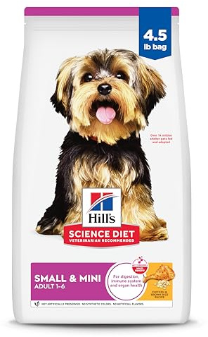 Hill's Science Diet Adult 1-6 Small & Mini Dry Dog Food, Chicken & Brown Rice, 4.5 lb. Bag
