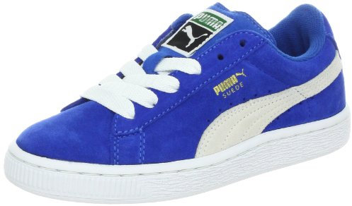 PUMA Suede Junior Sneaker (Little Kid/Big Kid) , Snorkel Blue/White, 4 M US Big Kid