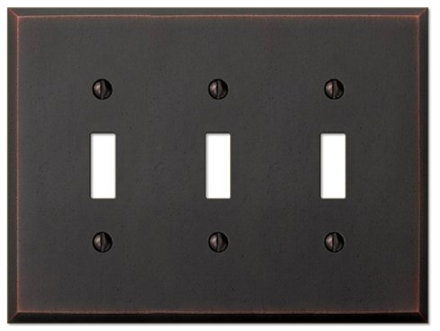 Amerelle 68RGM Manhattan 1 Rocker/GFCI Wall Plate, Gun Metal Grey