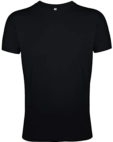 Sols Herren Regent Slim Fit T-Shirt, Kurzarm (S) (Tiefschwarz)