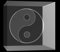 VIP-LASER 3D Glaskristall Würfel XL Yin Yang Symbol (60x60x60mm)