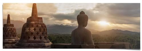 REINDERS Poster, Buddha Tempel, Schlafzimmer, Bilder, Wanddeko, Room Decor, Bilderdruckpapier, Braun, 53 x 158