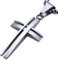 DonDon Herren Halskette 52 cm modernes silbernes Kreuz Edelstahl mit Schmuckbeutel