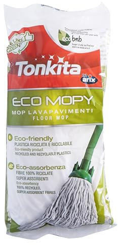 TONKITA | Eco Mopy Lavapavimenti della Linea We Like Green, 100% Cotone, Mocio Lavapavimenti, Materiali 100% Riciclati e Riciclabili, Pulizia Pavimenti Grezzi - Made In Italy