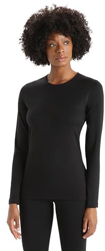 Icebreaker Damen Funktionsshirt 200 Oasis LS Crewe, Black, L, 104375001L