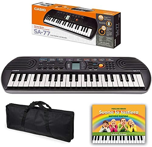 Casio, ffalstaff Kit Pianola Tastiera SA77 (Fondo grigio) con Borsa e E-book Suona la Tastiera