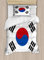 ABAKUHAUS Korean Flag Bettbezugs Set für Einzelbetten, Grunge Pinsel Farbe, Milbensicher Allergiker geeignet mit Kissenbezug, 130 x 200 cm, Mehrfarbig Grau
