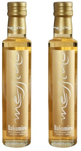 Messino Vinaigre Balsamique Blanc Grec, Paquet de 2 x 250 ml (Total: 500ml)