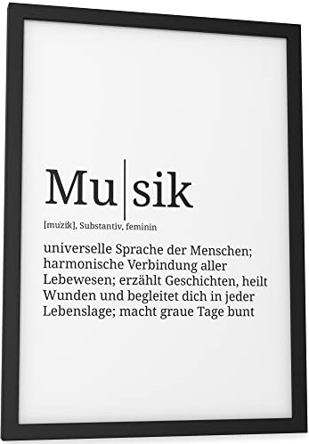 Papierschmiede® Definition: Musik, DIN A4 (21x30 cm), Poster für Wohnzimmer, Schlafzimmer, Küche, Esszimmer, Wandbild Geschenk Wanddeko - ohne Rahmen