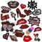 Choco Mocha 20PCS Lips Shoes Patches Iron On Sequin Embroidered Decorative Sewing Patch Applique for Jeans Jackets Clothes Pants Hat Appliques DIY Backpack Accessory, Red Lips Shoes