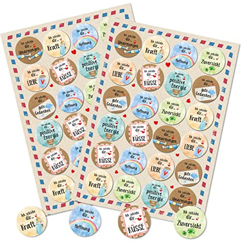 Logbuch-Verlag 48 Sprüche Aufkleber rund Geburtstag Geschenkaufkleber Freunde Geburtstag 4 cm Liebe Glück