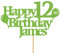 Personalised Happy Birthday Glitter Cake Topper with Balloons - Green Any Name Age Glitter Cake Decoration and Sprinkles - Happy Birthday Decorations - Personalised Toppers for Cakes by Cakeshop