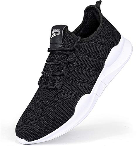 Laufschuhe Herren Turnschuhe Joggingschuhe Leichtgewichts Sneaker Tennisschuhe Fitness Trainingsschuhe Atmungsaktiv Sportschuhe Walking Schuhe Schwarz 45