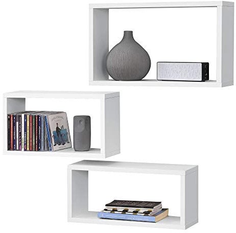 [en.casa] Wandregal Mandal 3er Set Regale in verschiedenen Größen Spanplatte Weiß
