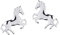 FIVE-D Ohrstecker Ohrringe Pferd Pony Galopp 925 Silber (Pferd Steigend)
