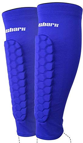 LCBYOG FußBall Schienbeinschoner,Schienbeinschoner FußBal Kinder Fußball Shin Guards Kinder Crashproof Football Calf Schütze Beinhülse Teenager Training Beinschutz (Color : Blue, Size : S)