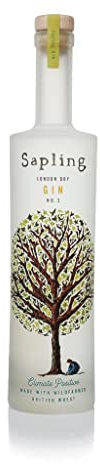 Sapling Spirits London Dry Gin 70cl (ABV 40%) | Eco Friendly British Gin – Juniper, Citrus Zest & Rosemary | Premium Gin – The Finest Gin Botanicals | A Sapling Tree is Planted for Every Bottle