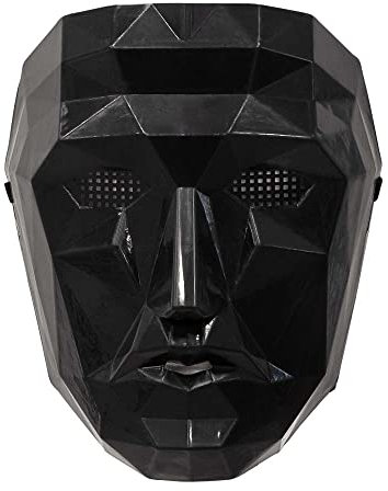 Boland - Masque - Triangle, carré, cercle ou leader, 4 modèles au choix, soldat - garde, joueur, masque facial, masque de jeu coréen, jeu, costume, carnaval, fête à thème, Noir