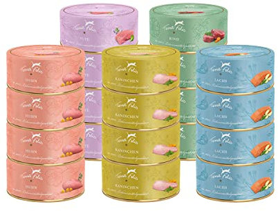 TERRA FELIS Gourmetpaket Monoprotein, 20x80g I Premium Katzennahrung in 100% Lebensmittelqualität Aller Rohstoffe I Hohe Akzeptanz, 90% Fleischanteil, getreidefrei I Alleinfuttermittel