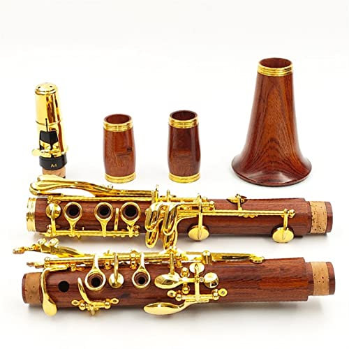 KESHUO Rote Holz professionelle Klarinette Rosenholz BB/Rose vergoldete Schlüssel/Rotholz SIB Klarne Schülerklarinette (Color : 3)