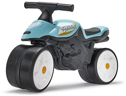 FALK - Moto Street Champion Bleue à Roues silencieuses - Dès 12 Mois - Contient 40% de Plastique recyclé - Fabriqué en France - Roues Extra Larges - Développe l'équilibre et la motricité - 441S