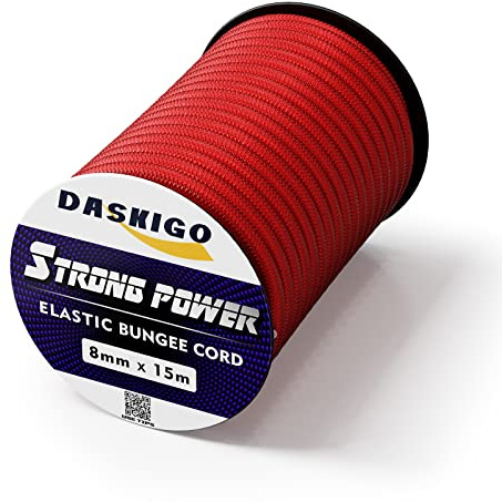 Bungee Cord Elastic Shock Cord, 8mm x 15M Red