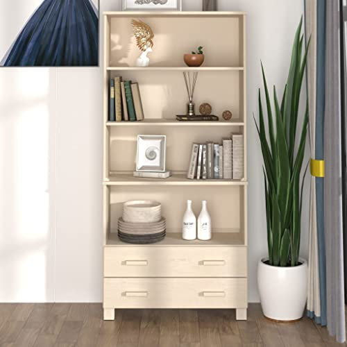 INLIFE Highboard Massivholz Kiefer Honigbraun-0934