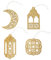 Papierdrachen 12 dekorative Holzanhänger für die Ramadanzeit - als Tischdekoration oder Baumdeko in Gold-Glitzer - Set 7