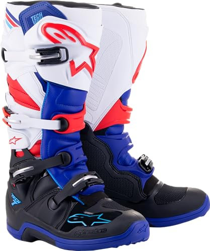 Alpinestars Tech 7 Stivali motocross (Black/White/Blue,13 (48))