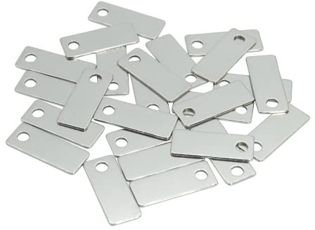 Metal Engraving Blanks Stamping Blanks 304 Stainless Steel Rectangle Blank Tags 25 PCS 2.5cm*1cm