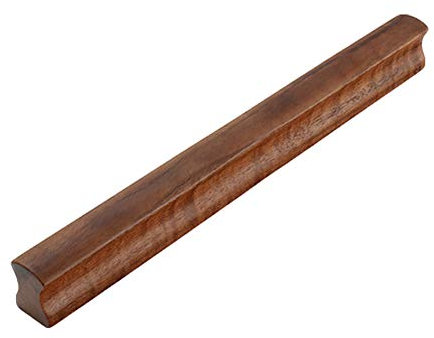 Schubladengriffe aus massivem Holz, schwarze Nussbaum, Küchenschränke, Möbel, Kommode, Kleiderschrank, Schubladenknöpfe, Griffe aus Holz, verschiedene Größen, mit Schrauben (5 Stück, Einzelloch) (2 St