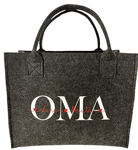 *nähmadl olivia * Filztasche Tasche aus Filz personalisiert Oma mit Kindernamen großer Shopper