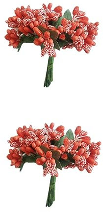 HOMSFOU 24 STK Künstliche Beerenstiele Weihnachtsbaumschmuck Kunstblumen Zum Basteln Mini-beeren- Künstliche Stechpalmenstiele Gefälschte Gefälschte Pflanzen Hochzeit Kunstschnee
