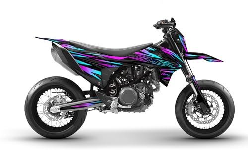 Dekor, Aufkleber passend für KTM 690 SMC-R 2019-2023 - Flow Edition Arider (Blau | Pink)