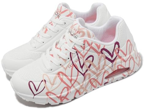 Skechers Herren Low-Top Sneaker BOBS Squad Chaos Prism Bold, Männer Sneakers,schnürschuhe,atmungsaktiv,Halbschuhe,Weiß WCRL,38.5 EU