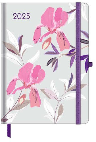 GreenLine - Diary Floral 2025 Buchkalender, 16x22cm, Kalender mit hochwertigem Papier, praktische Alltagsorganisation für persönliches & berufliches Zeitmanagement